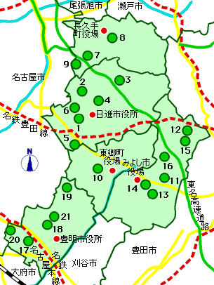 愛知の地図