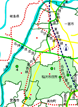 稲沢の地図