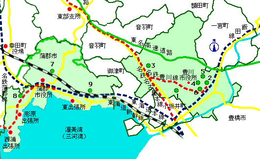 豊川の地図